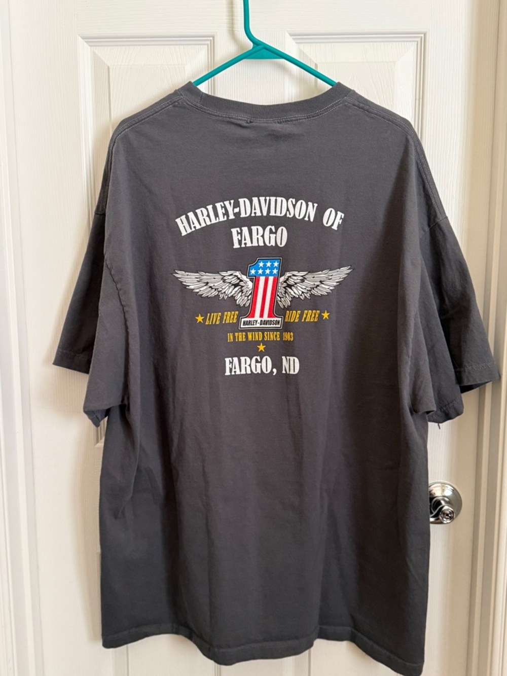 Harley-Davidson Men’s Gray Short Sleeve Pocket Fargo ND T-Shirt 3XL